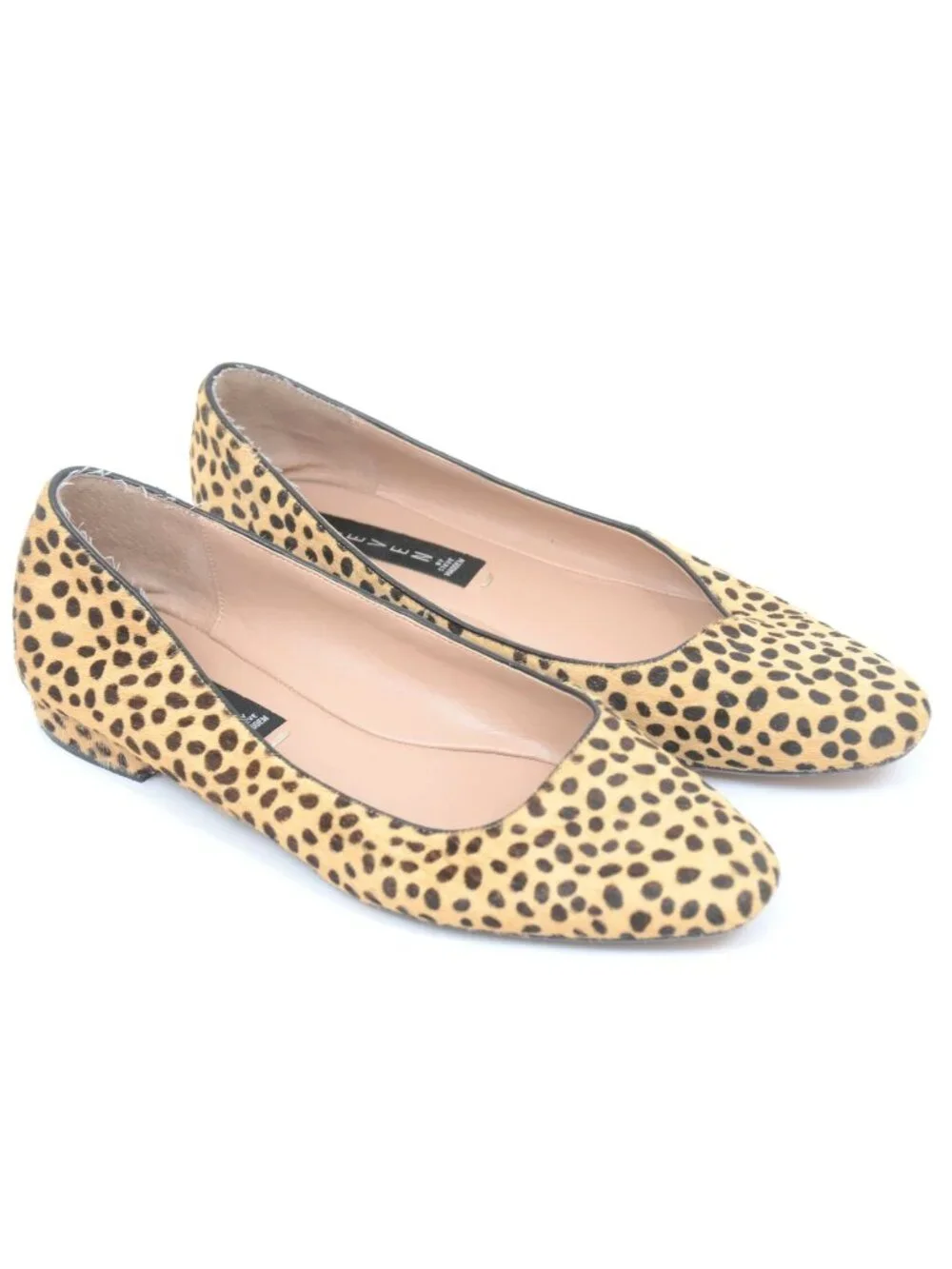 Steven By Steve Madden Bantry Women 8 Genuine Leather Calf Hair Almond Toe Flats